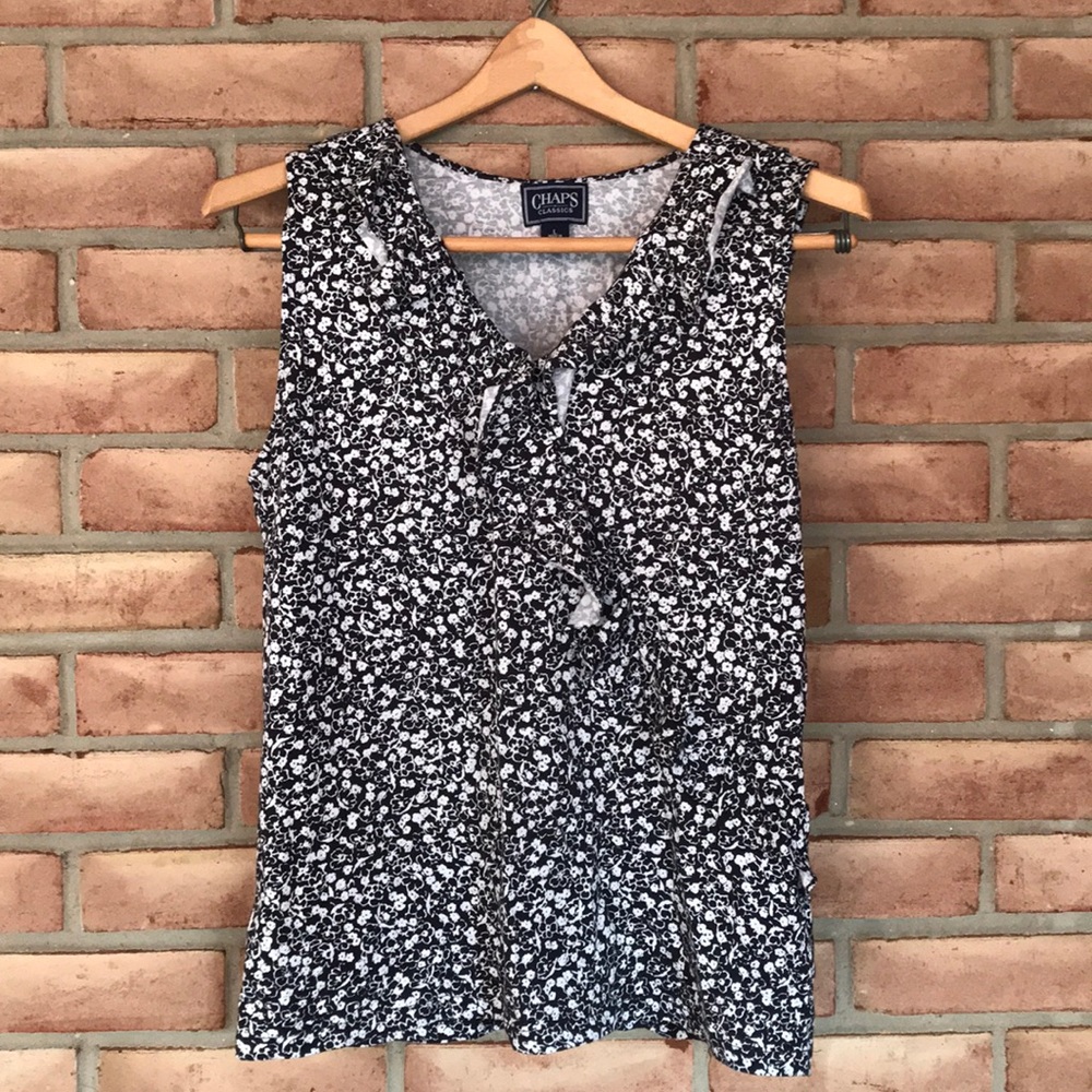 Chaps Classics size L black/white sleeveless top